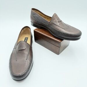 Mezlan Lavello Loafer Men's 10 M Brown Calfskin Leather Slip On Shoes Italy 4710
